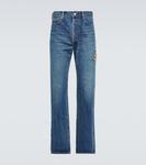 Расшитые бисером прямые джинсы Undercover, синий - фото