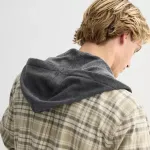 Мужская фланелевая рубашка с капюшоном Trinity Coast, черный - фото 3