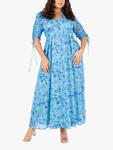 Платье макси с принтом листьев Lovedrobe, Blue - фото 6