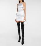 Атласное мини-платье с вырезом Courrèges, Ice Blue - фото 2