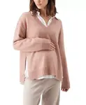 Вязаный свитер для кормящих мам Vera Ripe Maternity, розовый - фото