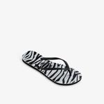 Тонкие резиновые шлепанцы с принтом «зебра» Havaianas, черный - фото 3