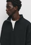 Толстовка PULL&BEAR BASIC QUARTER-ZIP, Black - фото 4
