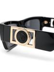 Versace Eyewear солнцезащитные очки в квадратной оправе, черный - фото 3