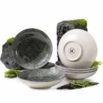 Набор тарелок KONSIMO, 22x4x22 см, темно-серый - фото