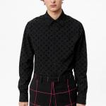 Рубашка мужская Louis Vuitton Flocked Monogram, черный - фото 3