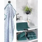 Полотенце для душа Sensual 9002 в стиле косы Ross, Moosgrün / weiß - фото 4