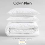 Calvin Klein Комплект постельного белья, размер Queen, простыня, пододеяльник и наволочки, из стираного хлопкового перкаля, сертифицирован Oeko-Tex, белый - фото 5
