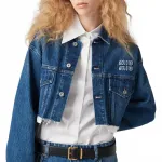 Джинсовая куртка MIU MIU, синий - фото 6