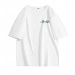 Футболка унисекс HUANQIU, бело-серый меланж (фирменный логотип на груди QA HUANQIU) - фото 6