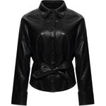 Кожаная куртка женская PINKO, черный - фото