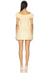 Мини-платье с открытыми плечами Uma puff Nicholas, custard - фото 3