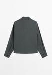 Блуза Massimo Dutti LOOSE FIT LONG SLEEVE, Dark Grey - фото 7