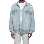 WE11DONE Джинсовая куртка с воротником из овчины, Light Blue - фото 6