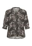 Блуза Kaffe Curve Blouse, Black Grey Abstract Graphic/Black - фото 5