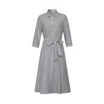 Платье Deep Breath с поясом, серый / синий - фото