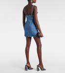 Джинсовое мини-платье с кристаллами Area, синий - фото 3