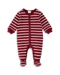 Универсальный полосатый вязаный термокомбинезончик для малышей Firsts By Petit Lem, красный - фото