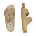 Кожаные тапочки «Аризона» Birkenstock, хаки - фото 3