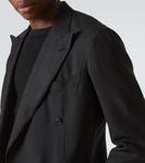 Двубортный шелковый блейзер Saman Amel, черный - фото 6