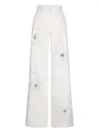 Брюки, украшенные кристаллами DES PHEMMES, белый - фото