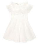 Платье с пайетками и оборками Monnalisa, белый - фото 4