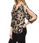 Леопардовый сатиновый топ в черно-разноцветном оттенке Joseph Ribkoff - фото 2
