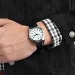 Часы CASIO Waterproof Quartz White DialBlack Strap Mens WhiteBlack Analog, белый - фото 3