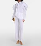 Прямые брюки плиссированной вязки Stella Mccartney, белый - фото 2