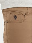 Тканевые брюки узкого кроя U.S. Polo Assn., бежевый - фото 4