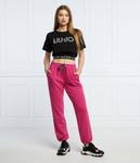 Футболка женская Liu Jo Sport укороченная с логотипом бренда, черный - фото 2