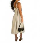 Хамптонс льняное миди-платье в бежевом цвете Illa Illa - фото 4