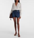 Джинсовые шорты с высокой посадкой и плиссировкой Jaffee Veronica Beard, Bright Blue - фото 2