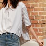 ELLE Рубашка Women's Stripes Lapel Moderate - фото 7