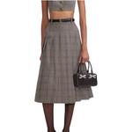 Складчатая миди-юбка Self-portrait, хаки - фото