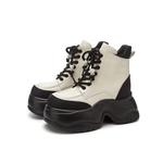 Женские ботинки DAPHNE на платформе, бежево-черный - фото 3