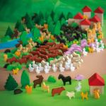 Деревянные фигурки животных деревья домики 200 элементов Эрзи Erzi - фото