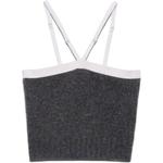 Регулируемый топ с резинкой PRADA, серый - фото