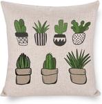 MaSiledy Декоративные наволочки Green Cactus Tropical Summer Plants 20x20 Pattern-3 - фото