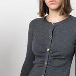 Кардиган с плиссированными деталями PINKO, темно-серый - фото 6