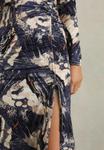 Платье Reiss RIYO PRINTED RUCHED, Navy Neutral/Blue - фото 4