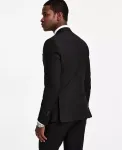 Мужской приталенный пиджак из шерстяной ткани Calvin Klein, черный - фото 4