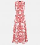 Платье миди из жаккарда Etro, бордовый - фото