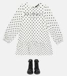 Платье в горошек Logo Balmain Kids, 100ne-Bianco/Nero - фото 2