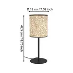 Настольная лампа EGLO "BUTTERBURN", 1 лампочка, лампочка E27 | без лампочки, прикроватная лампа, настольная лампа, текстиль с березовыми листьями, спальня Ø 18,00 см, Высота: 47,50 см., черный/бежевый/зеленый - фото 11