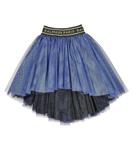 Юбка из тюля с логотипом Balmain, синий - фото
