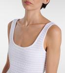 Мини-платье с баской Alaïa, Blanc - фото 4