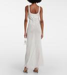 Платье макси в рубчик robe maille оранжевого цвета Jacquemus, белый - фото 3