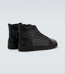 Кожаные кроссовки Louis Spikes Christian Louboutin, Black/Silver - фото 6