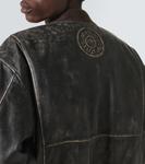 Куртка-бомбер из потертой кожи Acne Studios, черный - фото 6